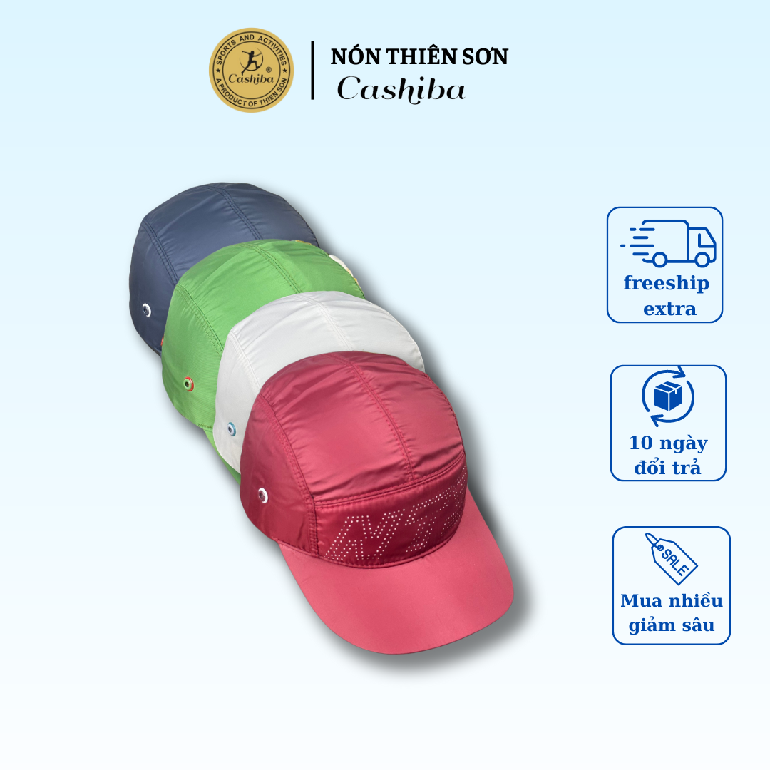Nón kết nam (vòng đầu 54-57cm) TS055 Thiên Sơn mũ lưỡi trai vải dù hiệu ứng laser màu trước mặt