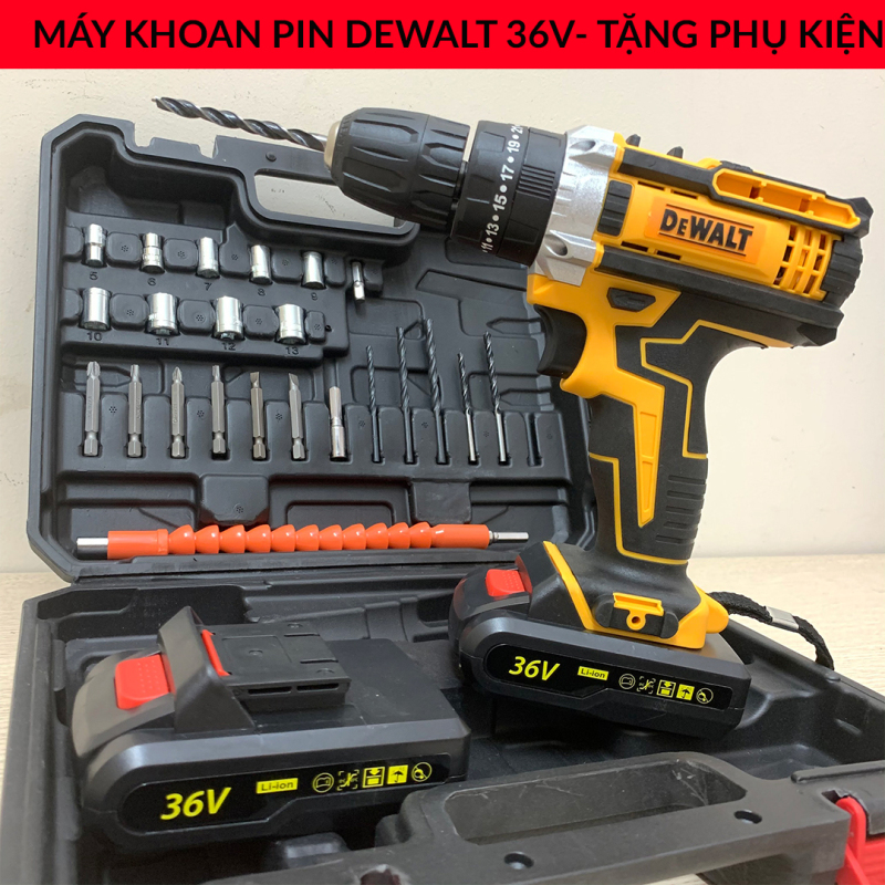 Máy khoan bê tông búa, máy khoan pin bê tông búa, máy khoan bê tông dùng pin dewalt 36v tặng 2 mũi khoan - máy bắn vít, máy khoan cầm tay cao cấp
