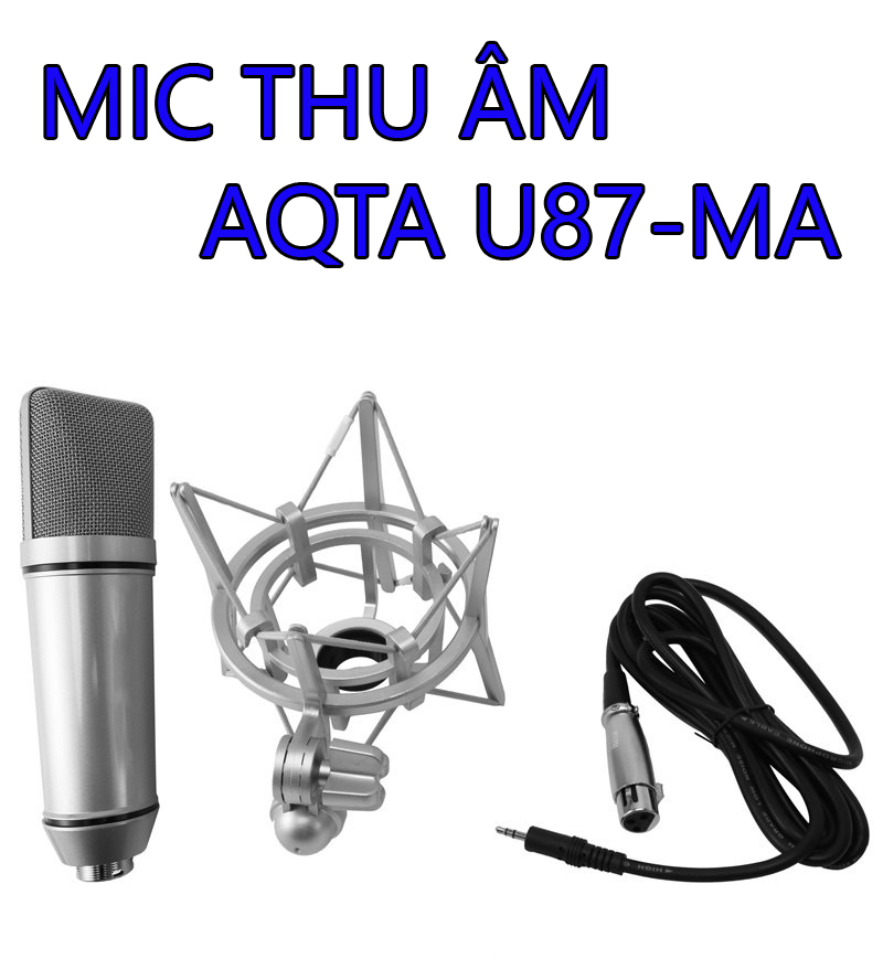 Micro thu âm, livestream cao cấp aqta u87-ma-mic thu âm hát karaoke online chuyên nghiệp, chống hú, chỗng nhiễu, xử lí tạp âm cực tốt-condenser microphone - vỏ nhôm sang trọng, thanh lịch, micro u87 màu trắng dùng để phát sóng trực tiếp