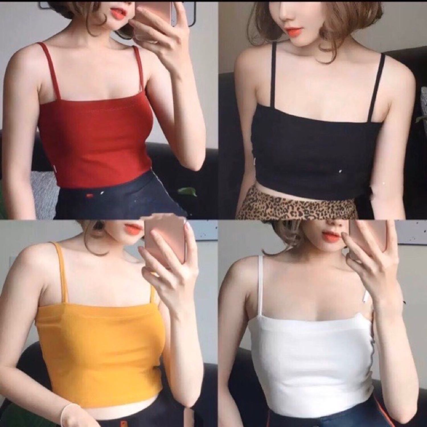 Áo hai dây trơn đẹp, áo hai dây chất thun mặc nhà