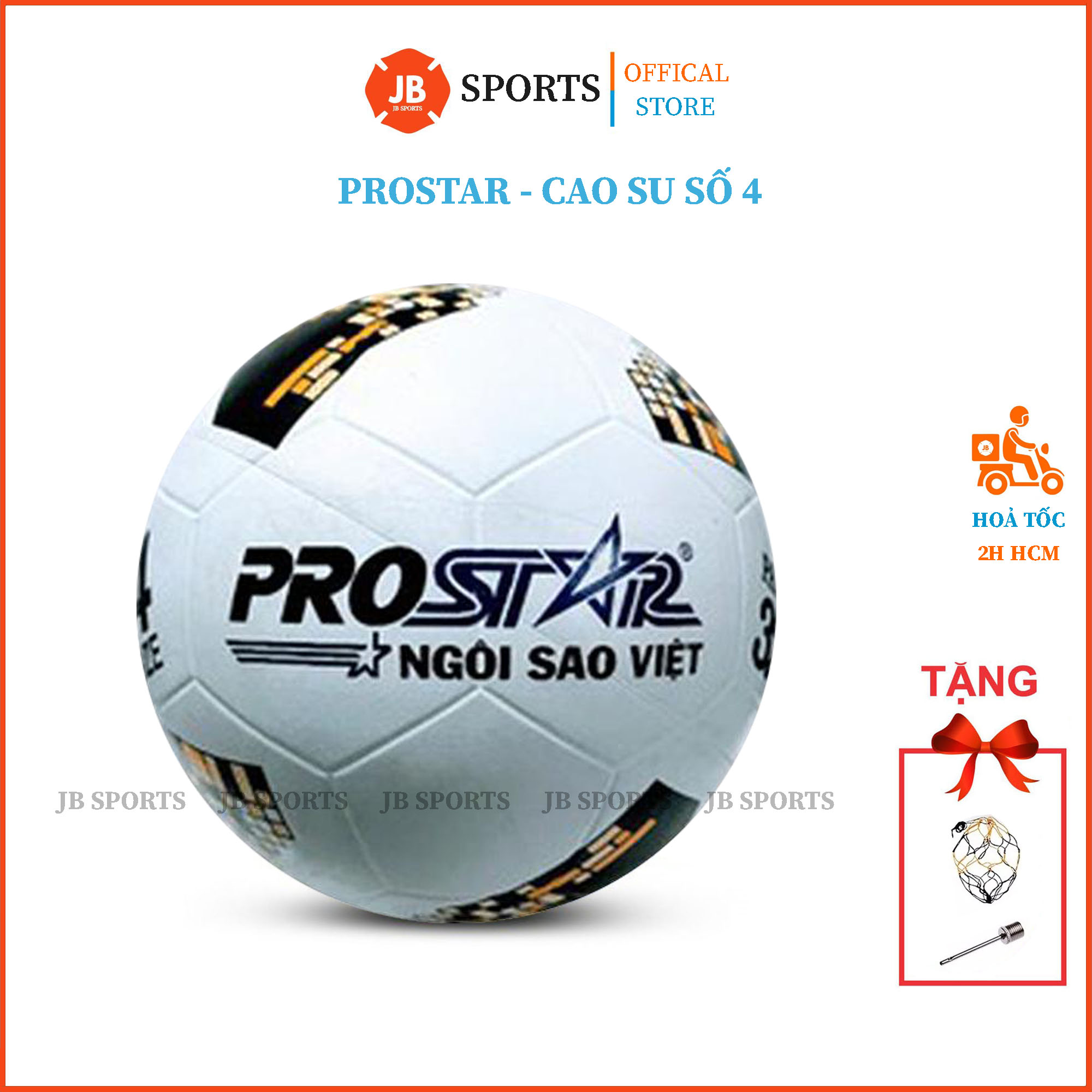 Quả bóng đá trẻ em cao su prostar số 5, số 4, quả banh trẻ em - tặng kèm lưới đựng banh và kim bơm