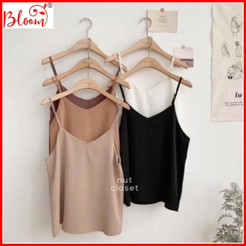 Áo hai dây đũi lụa full màu siêu hot form rộng YUKIBLOOM