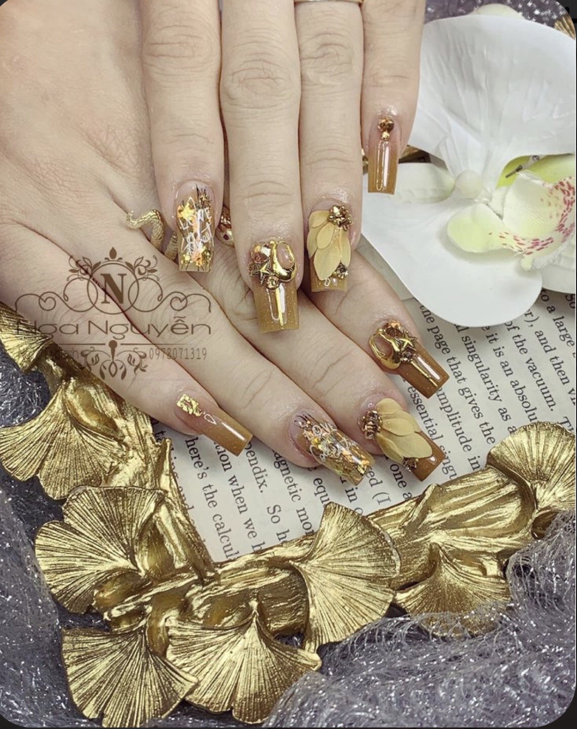 Móng tay giả giá rẻ/ nail thiết kế/ nailbox/ Móng úp tay/ móng tay giả màu thạch nude/ móng giả đính đá