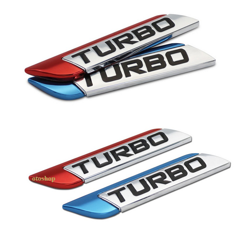 Tem chữ turbo trang trí xe - model 2