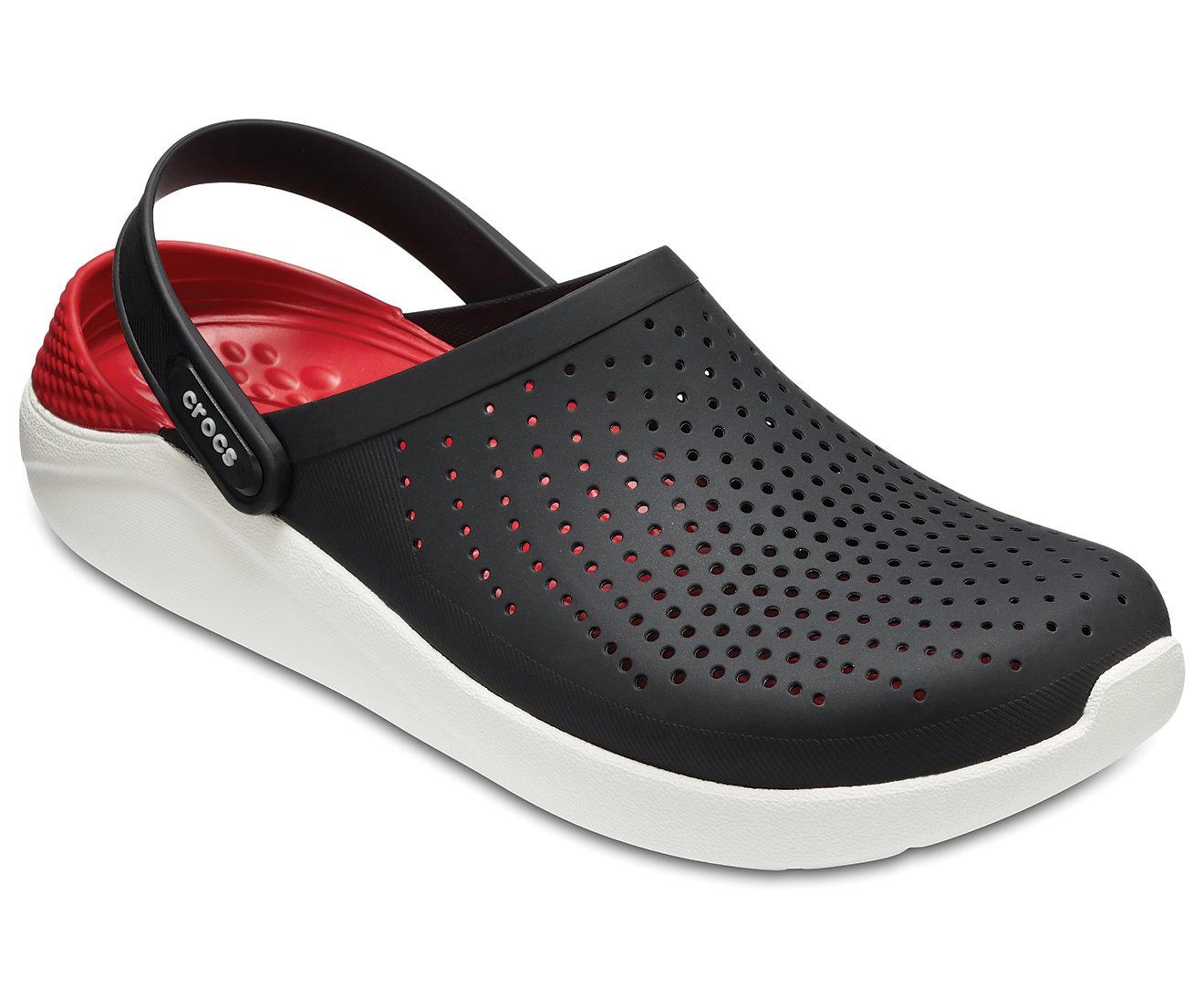 Dép sục nhựa Crocs LiteRite (Màu đen đỏ)