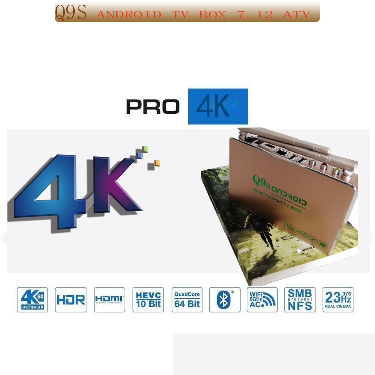 Đầu tv box Q9s 2021 ATV 7.12 RAM 2GB cài sẵn ứng dụng, đầy đủ dây cáp, dùng với mọi loại tivi đời cũ