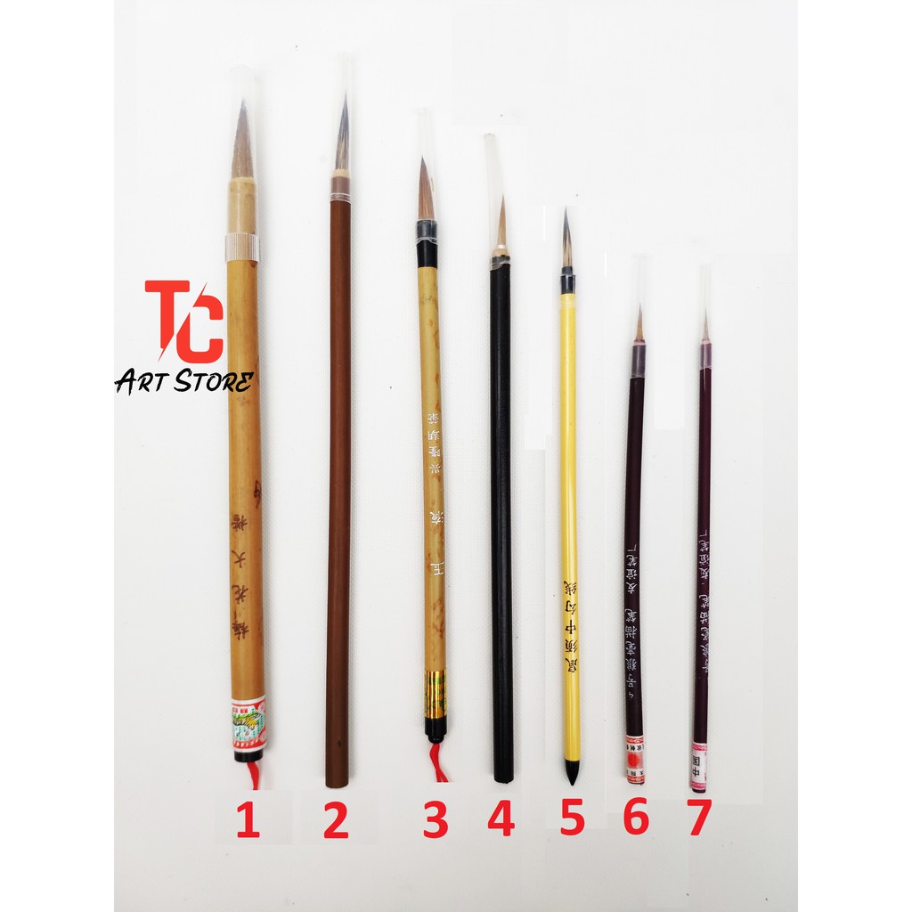 Cọ trung viết thư pháp, bút lông thư pháp, cọ nét, cọ vẽ màu nước giá rẻ