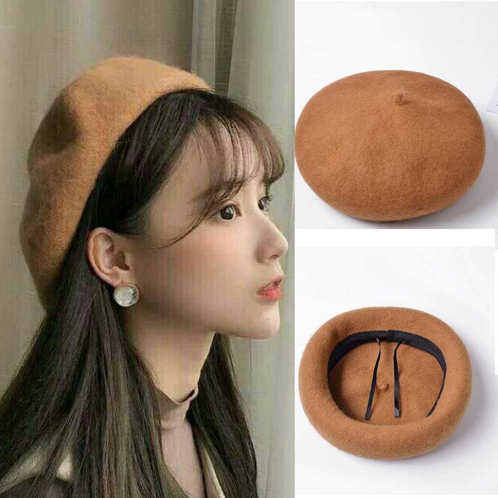 Mũ Nồi Dạ Beret Hàn Quốc 7 Màu ( Chỉnh Được Kích Thước + Chất Dạ ) - Hàng Loại 1