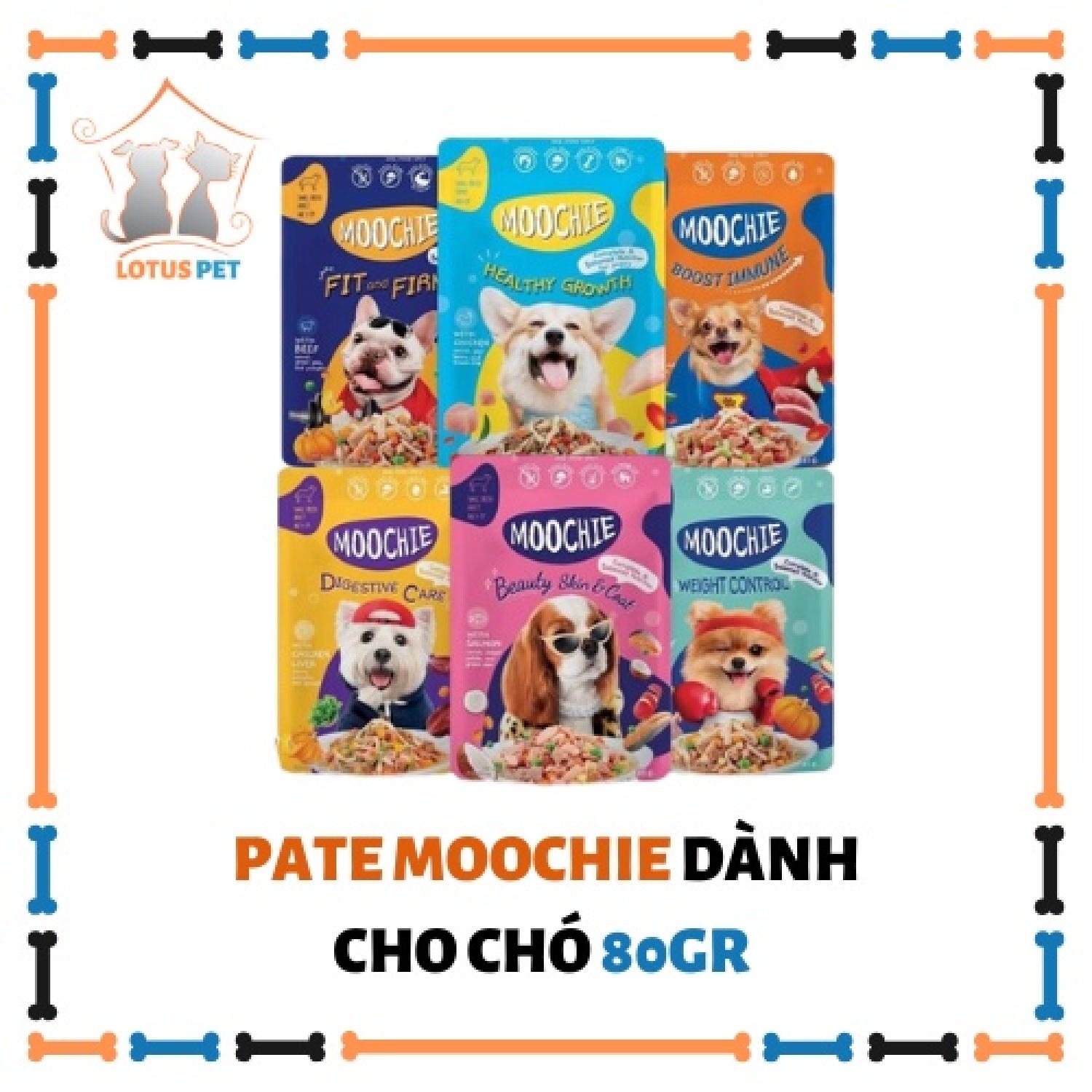 Pate gói Moochie dành cho chó - 85gr