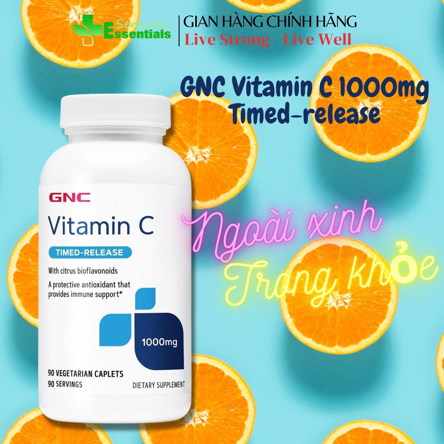 [CHÍNH HÃNG] GNC Vitamin C 1000mg Timed - release