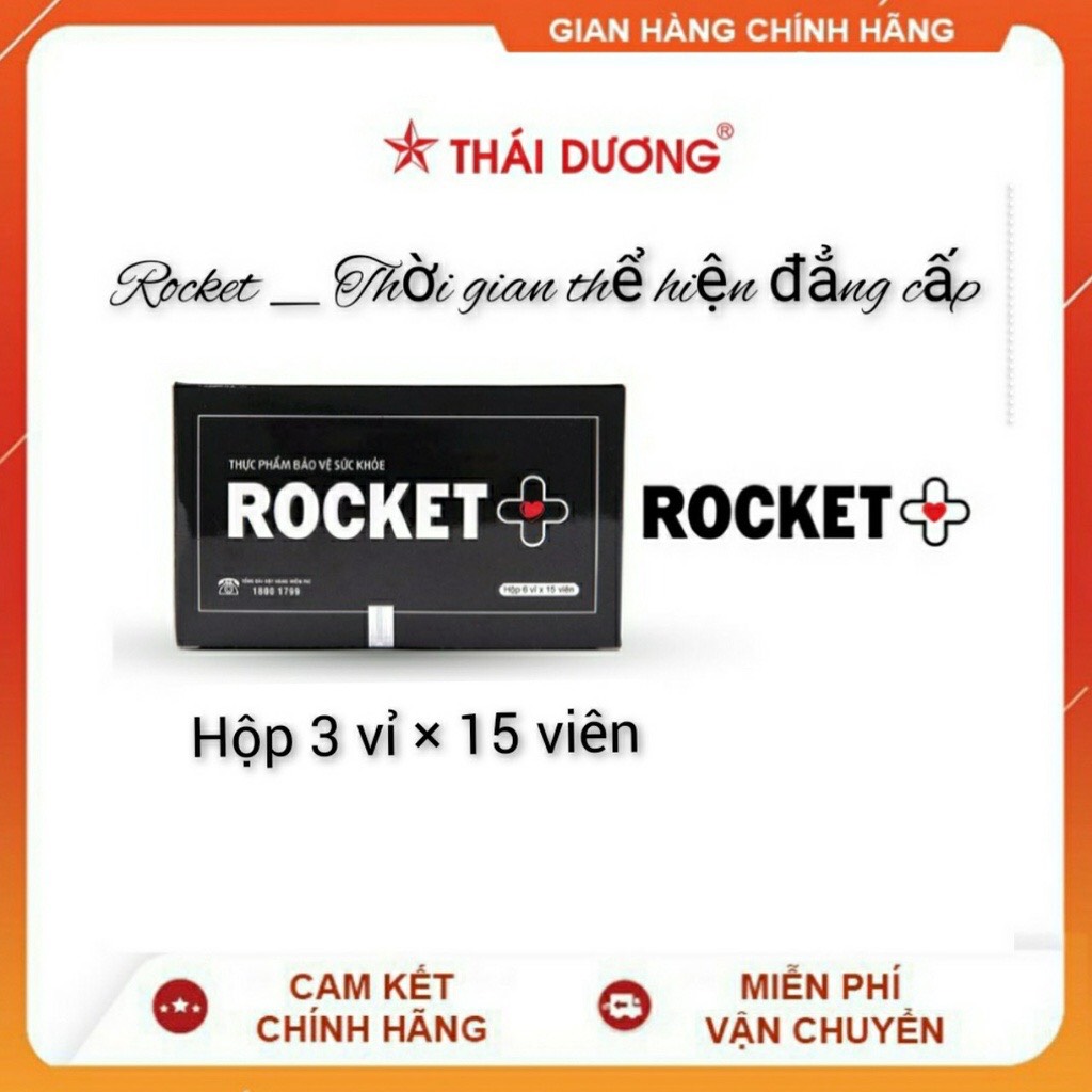 [CHÍNH HÃNG] ROCKET PLUS THÁI DƯƠNG HỘP 45 VIÊN ROCKET+ UỐNG TĂNG CƯỜNG SINH LÝ PHÁI MẠNH BỔ THẬN TR