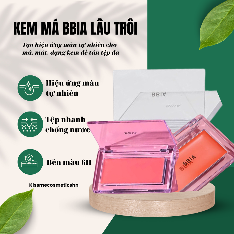 Bbia Kem má lâu trôi tệp da màu sắc tươi tắn chống nước săn sale
