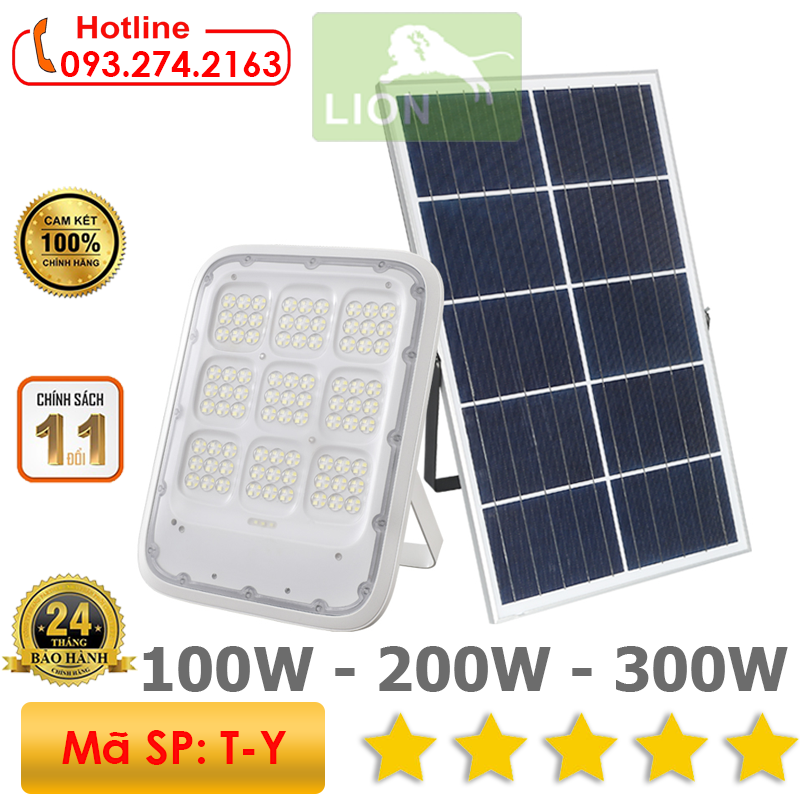 Đèn pha mắt mèo năng lượng mặt trời lion 100w/200w/300w - siêu sáng, ngoài trời chống thấm nước ip66-giá xưởng