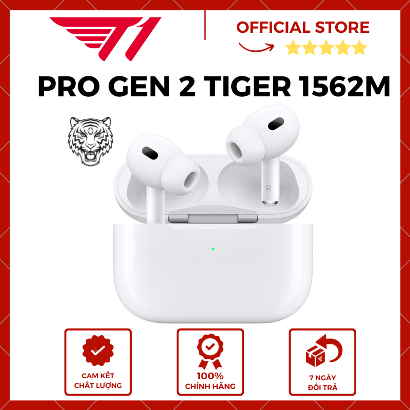 Tặng Ốp Tai Nghe Airpods Pro Gen 2 Hổ Vằn 1562M Bass Cực Căng - Công Nghệ Xuyên Âm - Chống Ồn - Đổi Tên - Cảm Ứng Đa Điểm Bảo Hành 24 Tháng