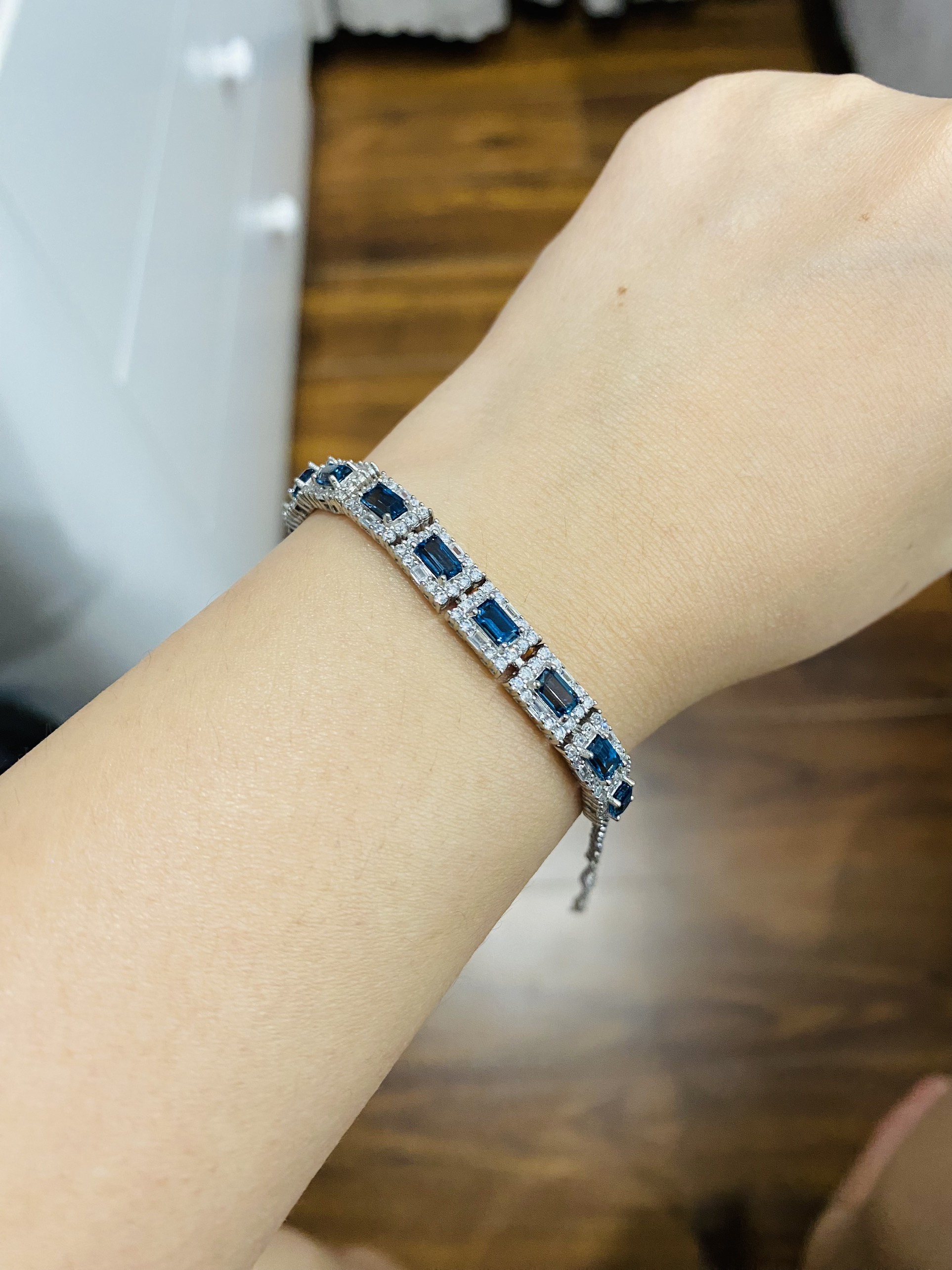 Lắc Tay Đính Đá Sapphire thiên nhiên (LB0169) - MOON Jewelry