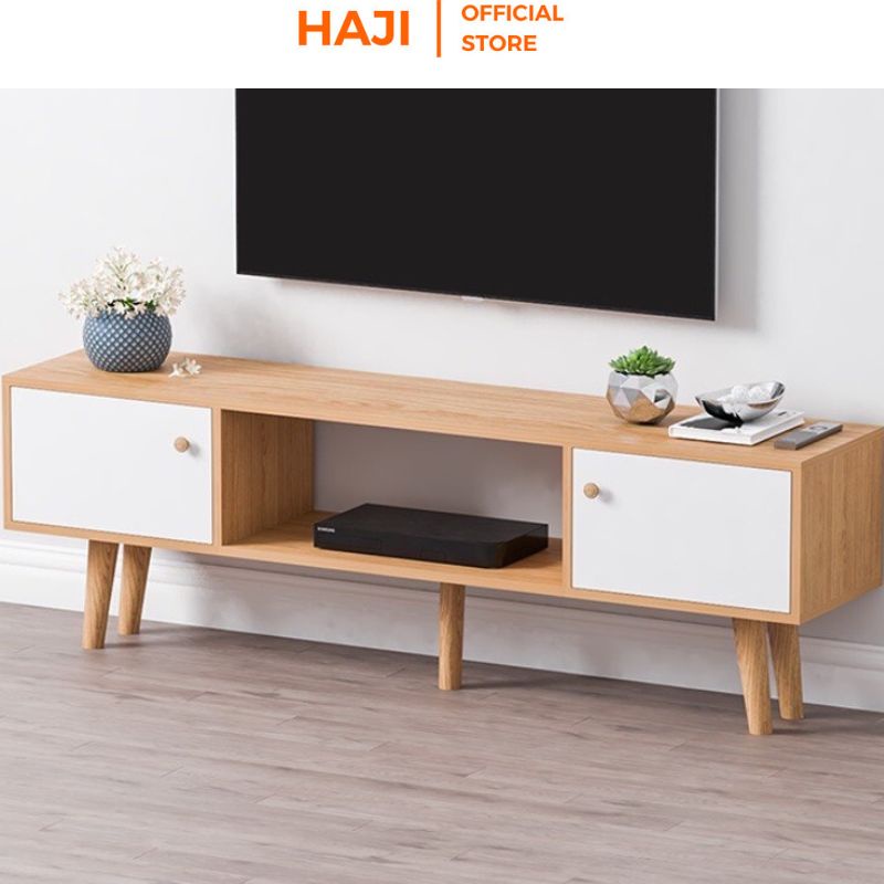 Kệ tivi HAJI để sàn có ngăn kéo lưu trữ, Tủ kệ trang trí cho không gian phòng khách thêm hiện đại AP155