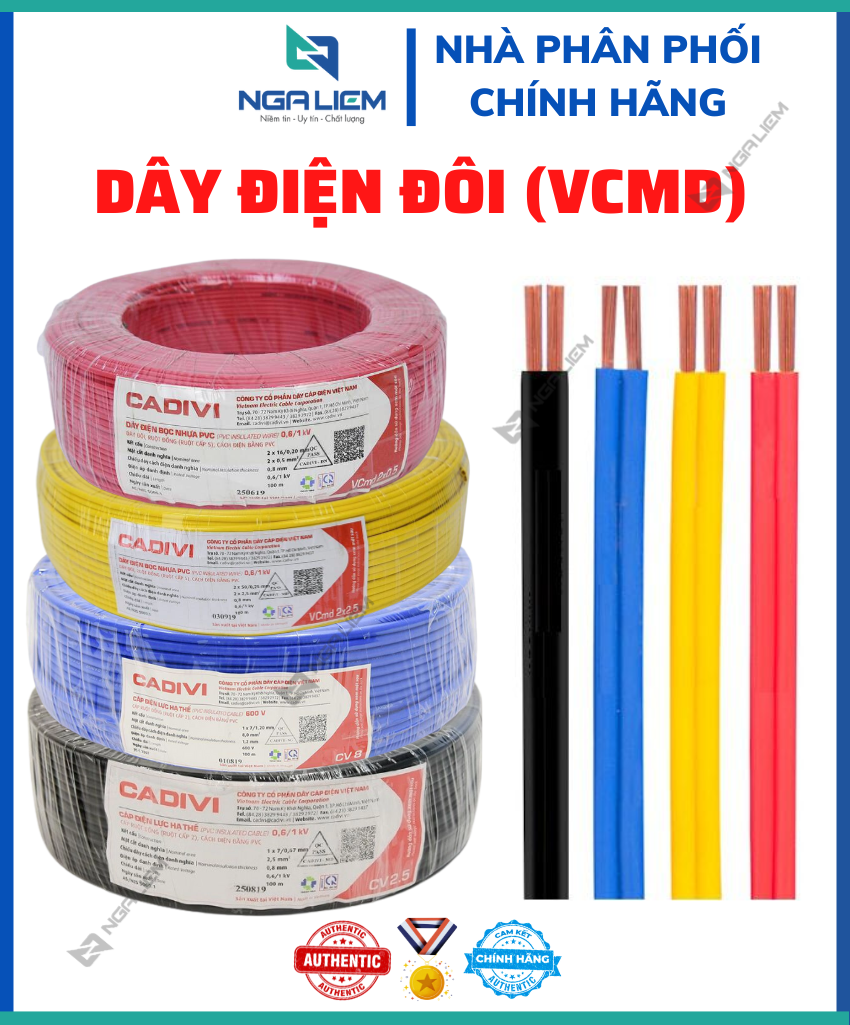 Dây điện đôi vcmd cadivi