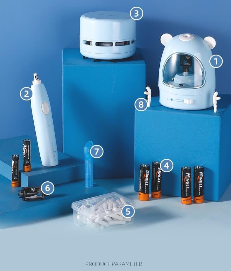 Bộ Gọt Bút Chì Chạy Pin - Tự Chuốt Bút  - Bộ Đồ Dùng Học Tập Thông Minh TEWIN  Thích Hợp Cho Bé Mẫu Giáo Lớn, Tiểu Học