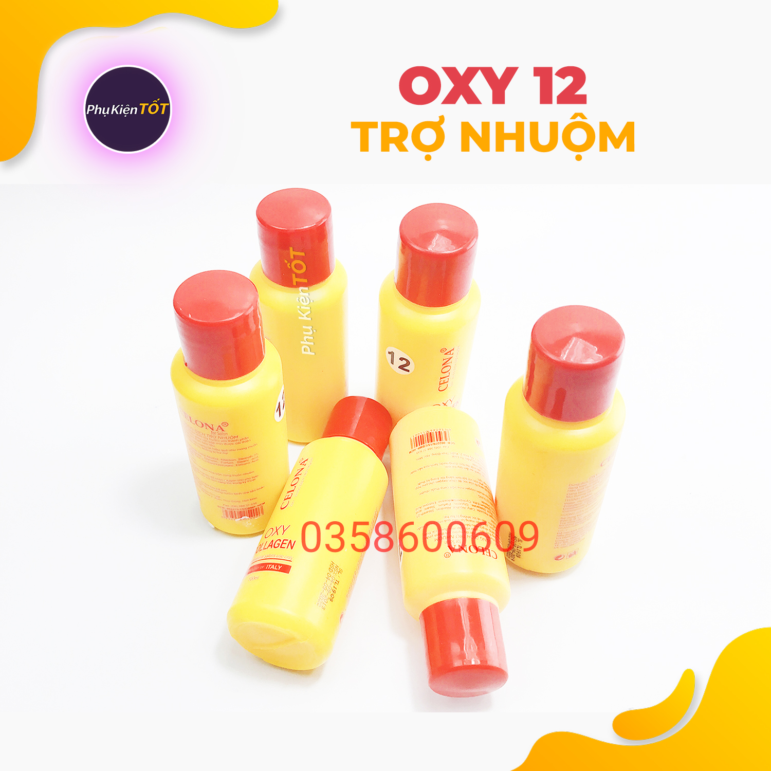 Trợ nhuộm oxy collagen mini 12 dung dịch hỗ trợ cho thuốc nhuộm tóc oxy 12%
