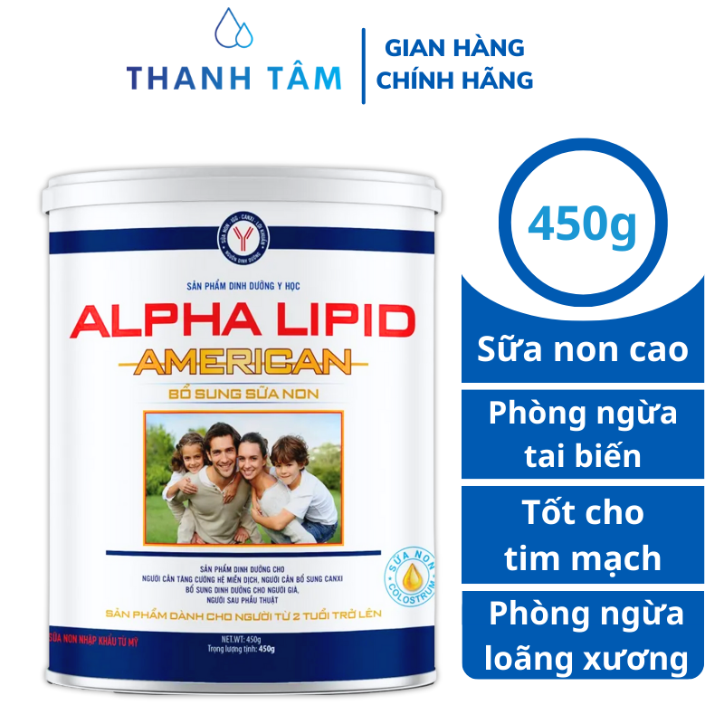 Sữa non Alpha Lipid AMERICAN 450g - VIETNAM24H - Tăng cường sức đề kháng, hồi phục sức khỏe, bổ sung Canxi và giúp phát triển toàn diện