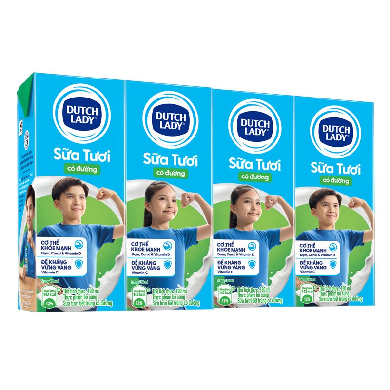 Thùng 48 hộp Sữa tươi tiệt trùng Cô Gai Hà Lan có đường 180ml