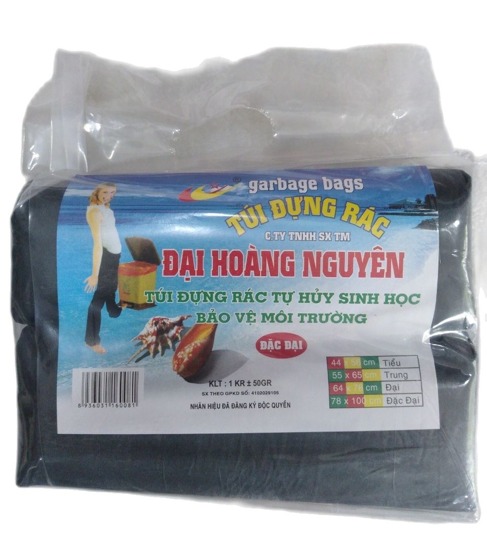 1 kg túi rác tự phân hủy đủ 4 size có size đặc đại (cực đại) Đại Hoàng Nguyên