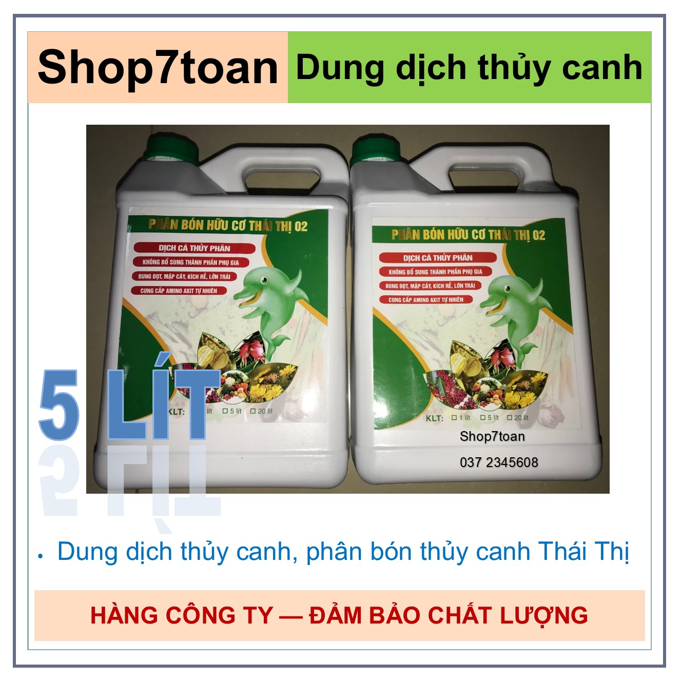 Bình 5 lít phân cá dùng trồng rau sạch