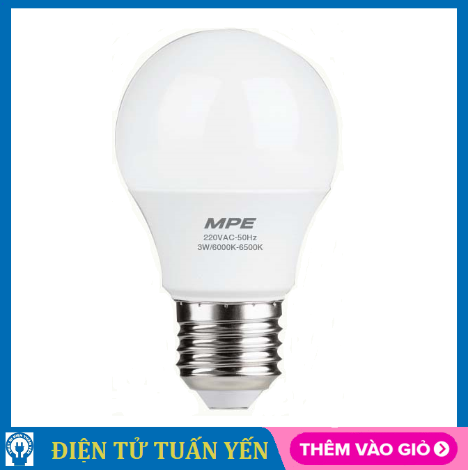 Bóng đèn bulb led MPE LBD-3T/V công suất 3W, ánh sáng trắng & vàng - Hàng chính hãng