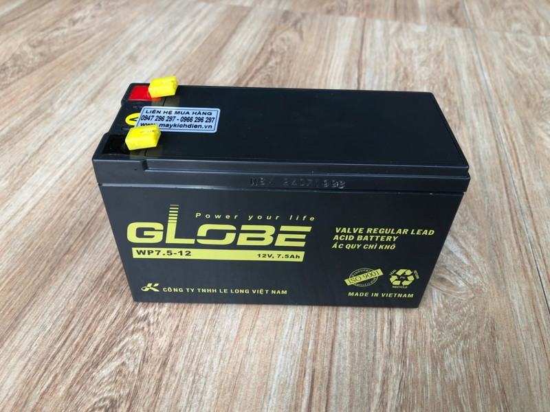 Bình ắc quy globe 12v - 7.5a