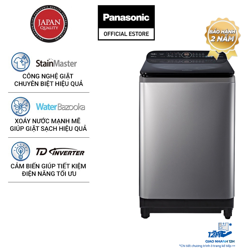 Máy giặt cửa trên panasonic 10.5kg na-fd10xr1lv - bảo hành chính hãng 12 tháng