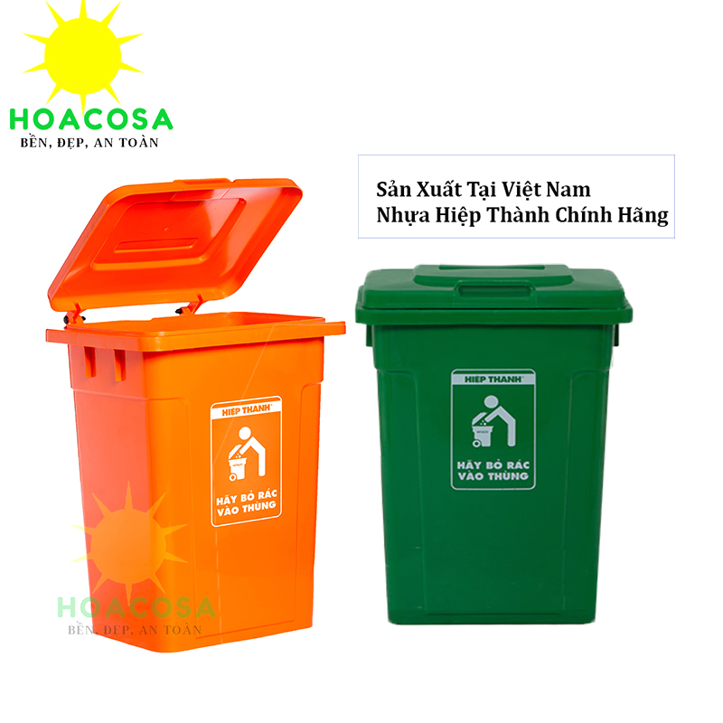 Thùng Rác Công Cộng 90L (Không Bánh Xe) Nhựa Hiệp Thành Bền Lâu, Cứng Cáp- Đồ Gia Dụng Hoacosa