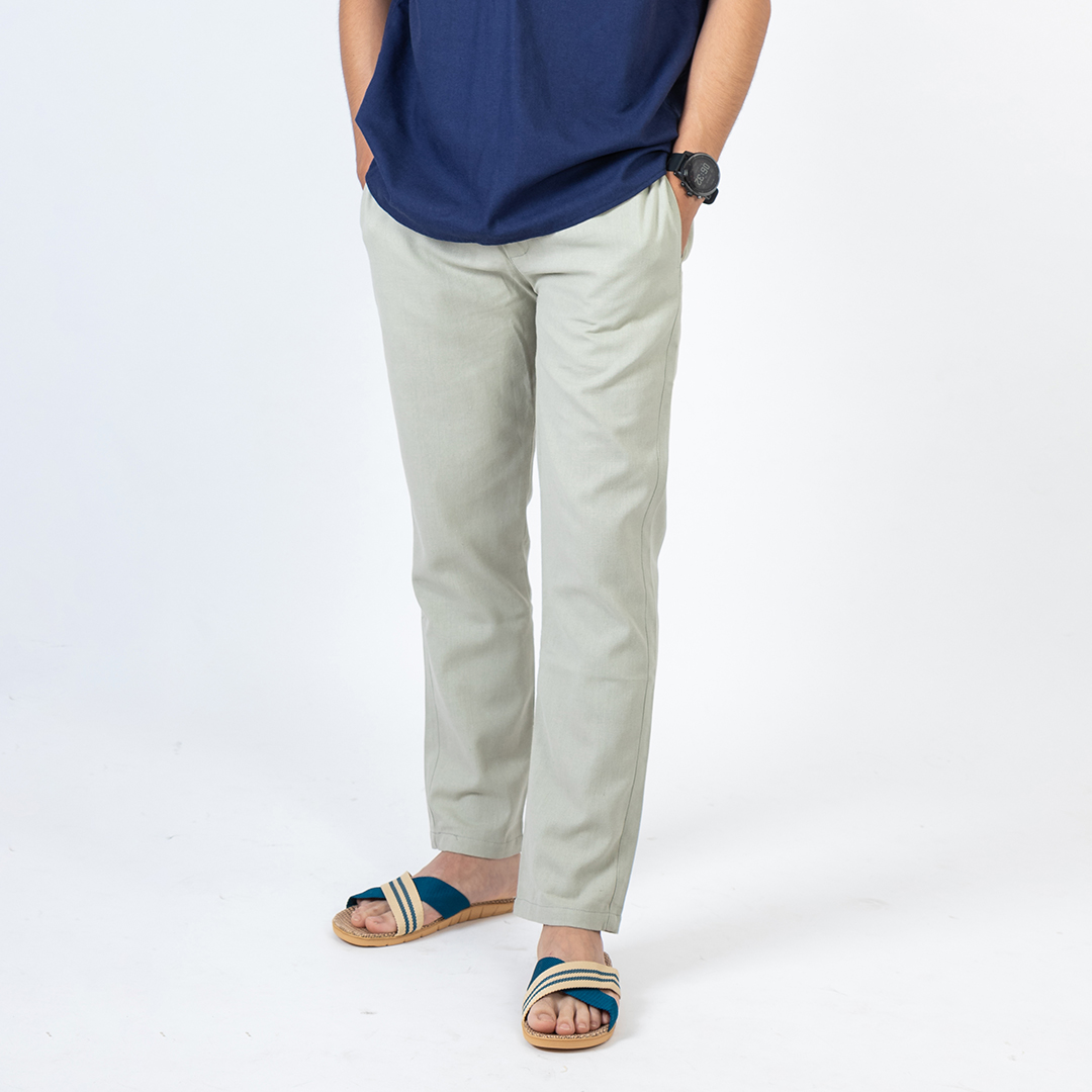 Quần đũi dài nam - ống xuông - dây rút lịch sự thoải mái - 95% linen