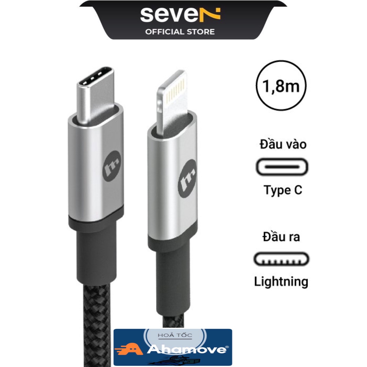 Cáp sạc usb-c to lightning mophie 1.8m - chính hãng bh 24 tháng - seve7