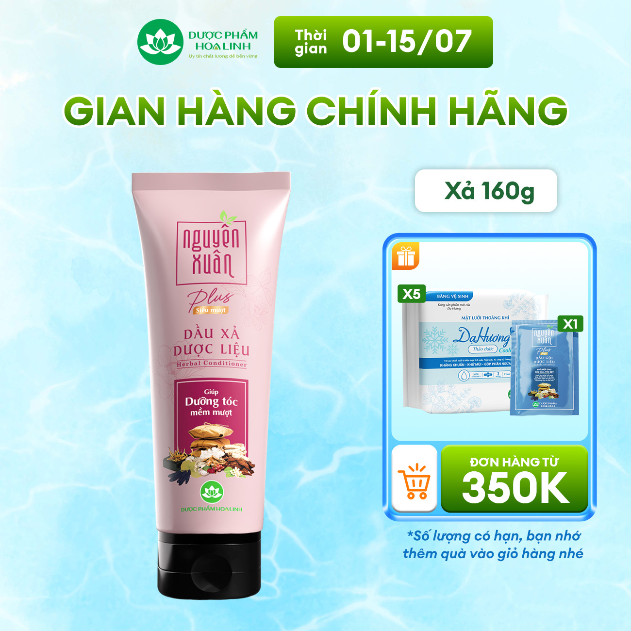 Dầu xả dược liệu Nguyên Xuân Plus siêu mượt tuýp 160g