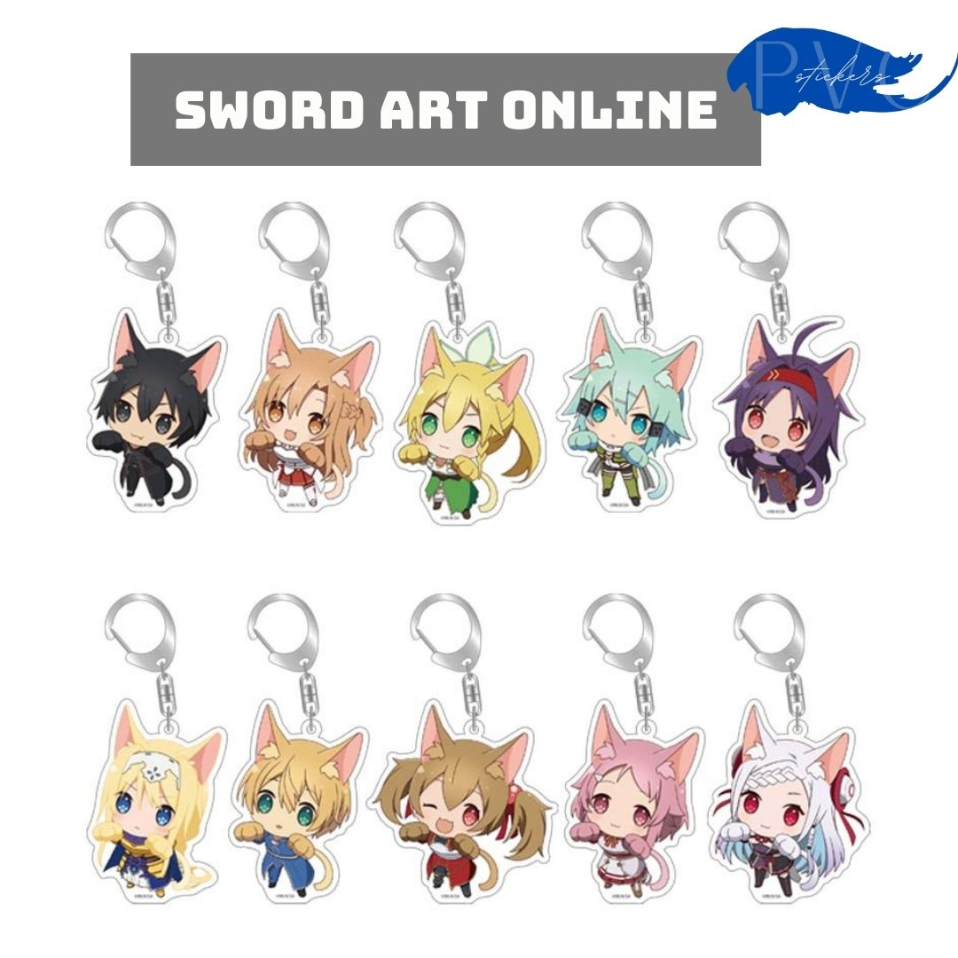 Móc khóa Anime/Manga Sword Art Online Kirito Asuna chibi 55mm