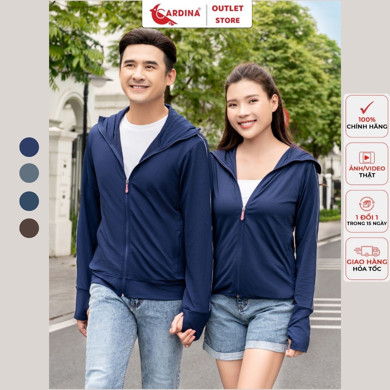 Áo chống nắng ĐÔI Nam Nữ Cardina 2 lớp CAO CẤP vải thun lạnh Nhật | Áo chống nắng Cardina | Áo chống nắng nữ Cardina | Áo chống nắng nam Cardina | Áo chống nắng thời trang | Áo chống nắng 2 lớp | Áo khoác chống nắng nữ