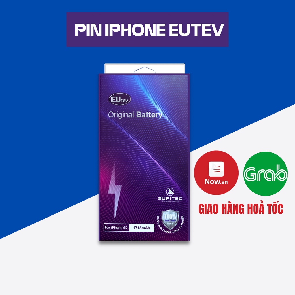 Pin iphone eutev thay thế cho iphone 4s/5/5s/se/6/6plus/6s/6splus/7/7plus/8/8plus/x/xs/xsm