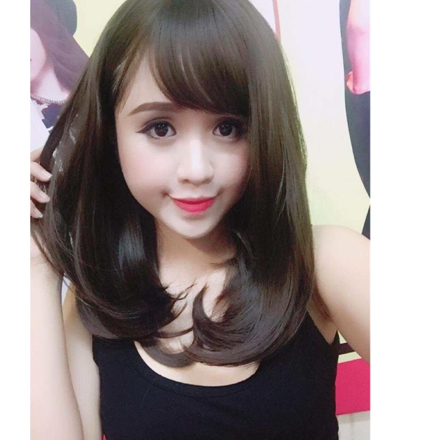 Tóc giả nguyên đầu cúp tự nhiên 35cm