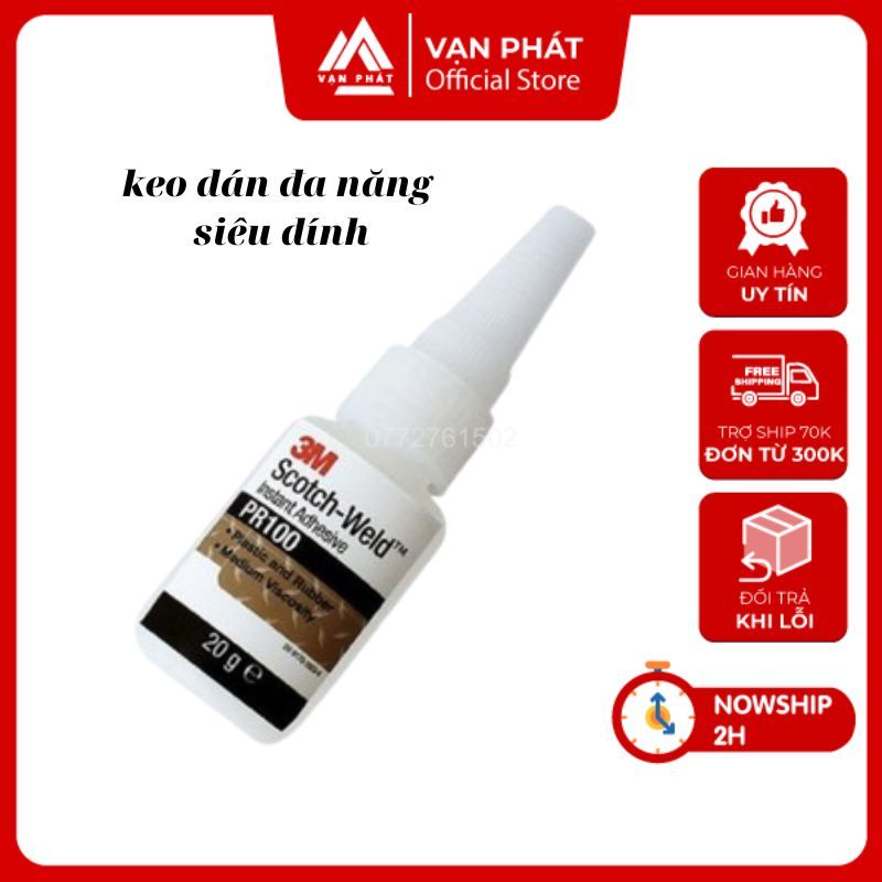 Keo dán đa năng siêu dính Scotch-Weld 20g 3M PR100 hầu hết mọi thứ