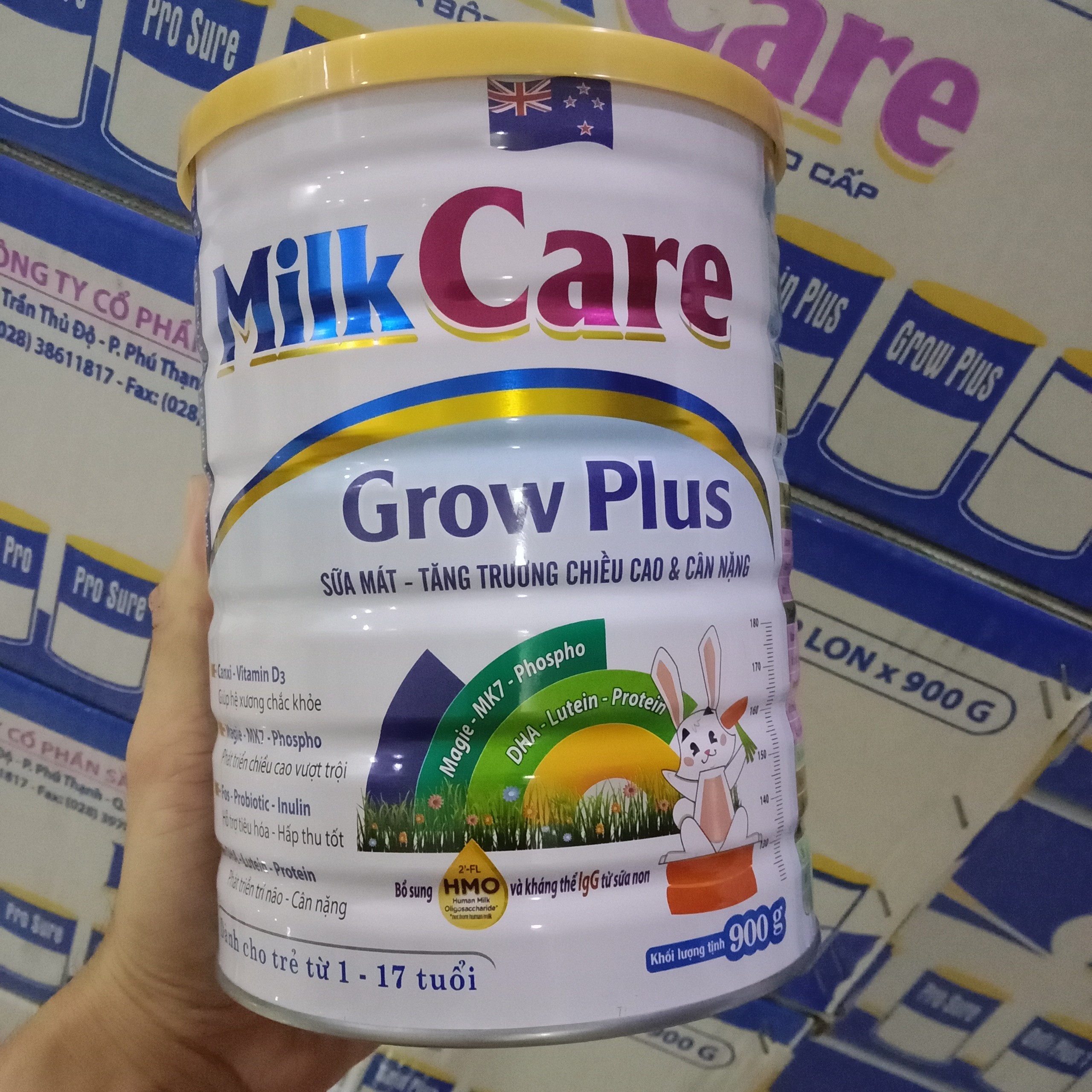 Sữa tăng chiều cao - cân nặng cho trẻ 1-17 tuổi Milkcare grow plus hộp 600g