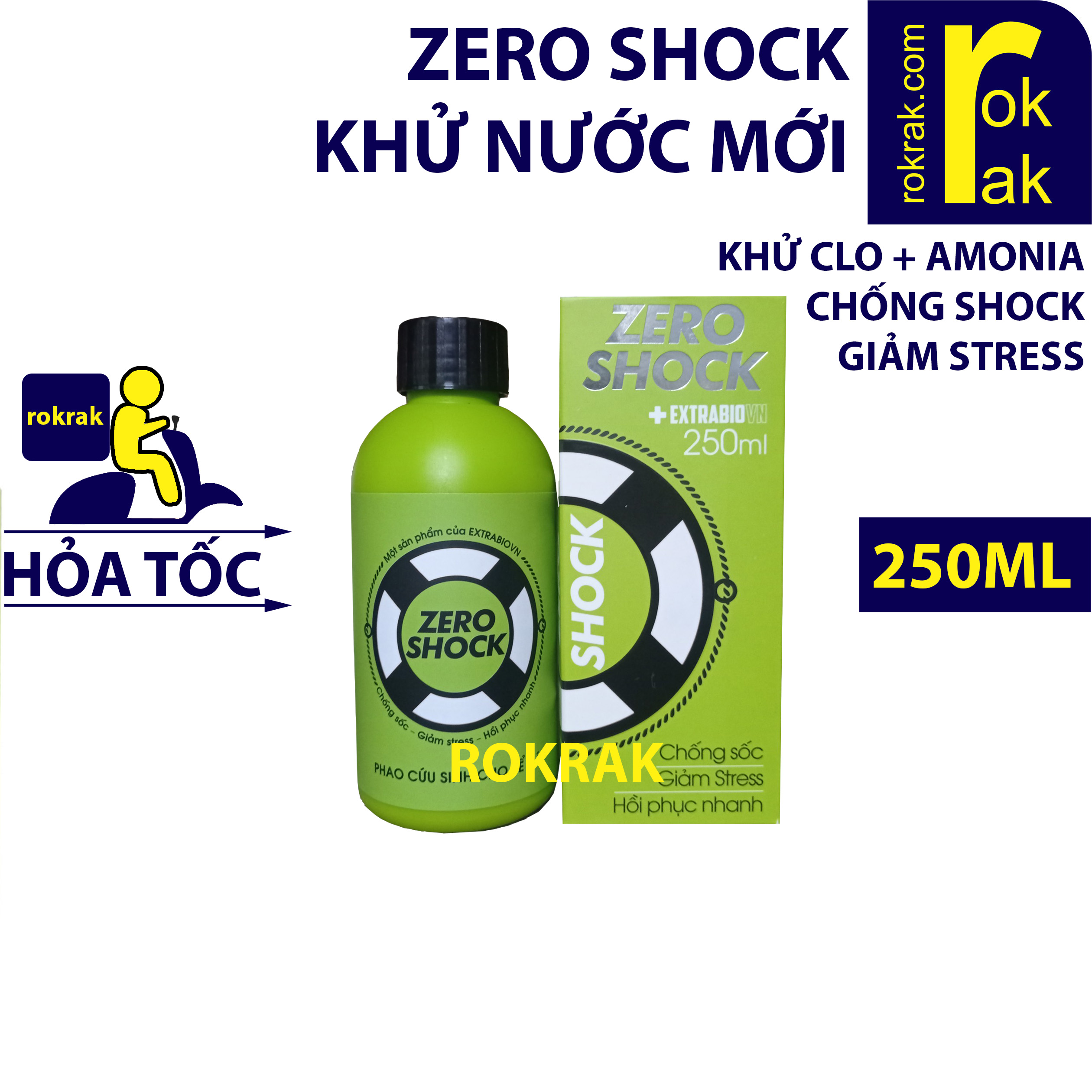 Zero shock 250ml giảm stress khử nước hồi phục nhanh cho cá cảnh