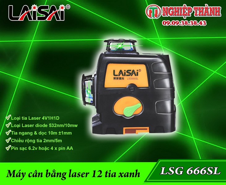 Máy cân mực 12 tia xanh laisai lsg666sl