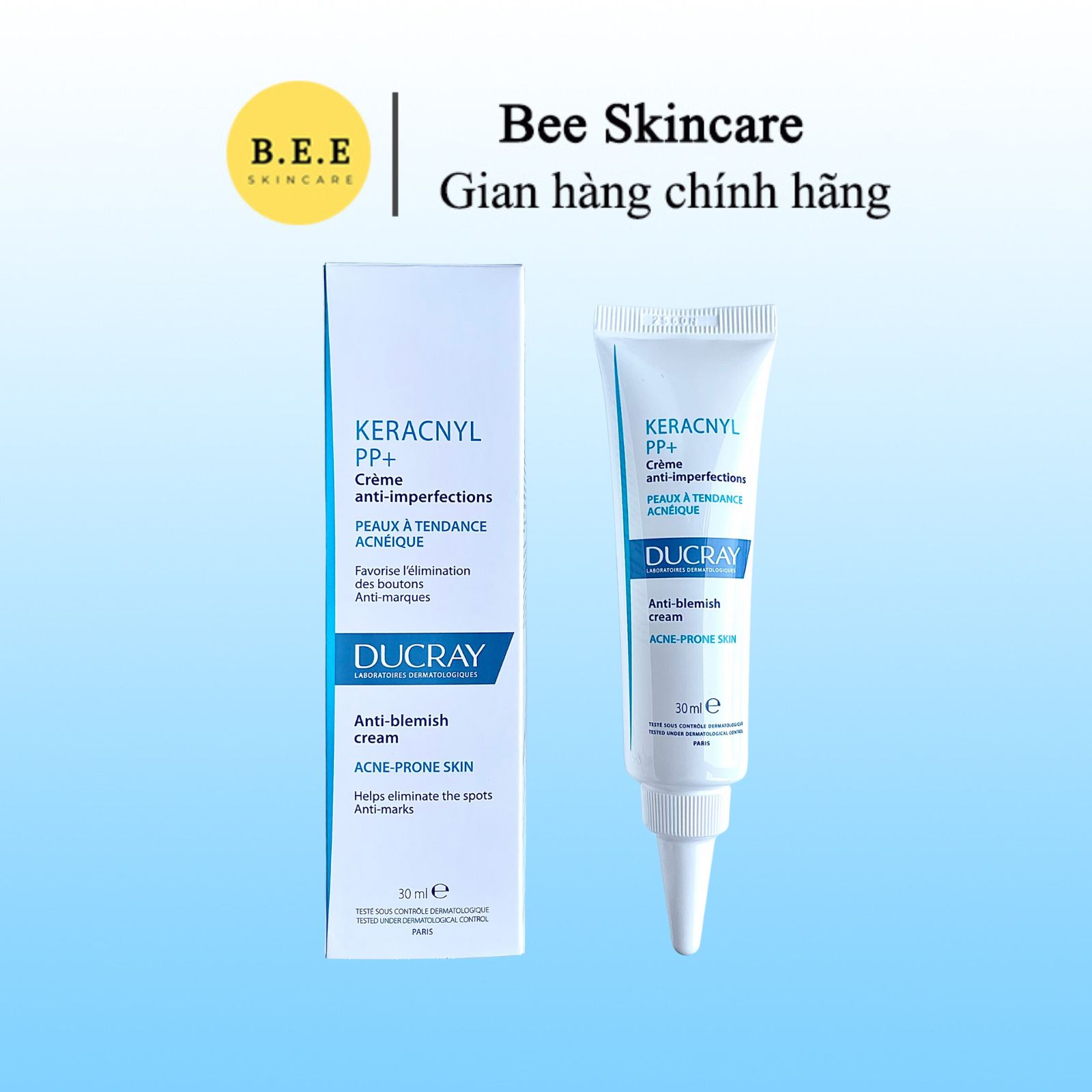 Kem ducray keracnyl pp cream dưỡng da giảm mụn, mờ thâm beeskincare