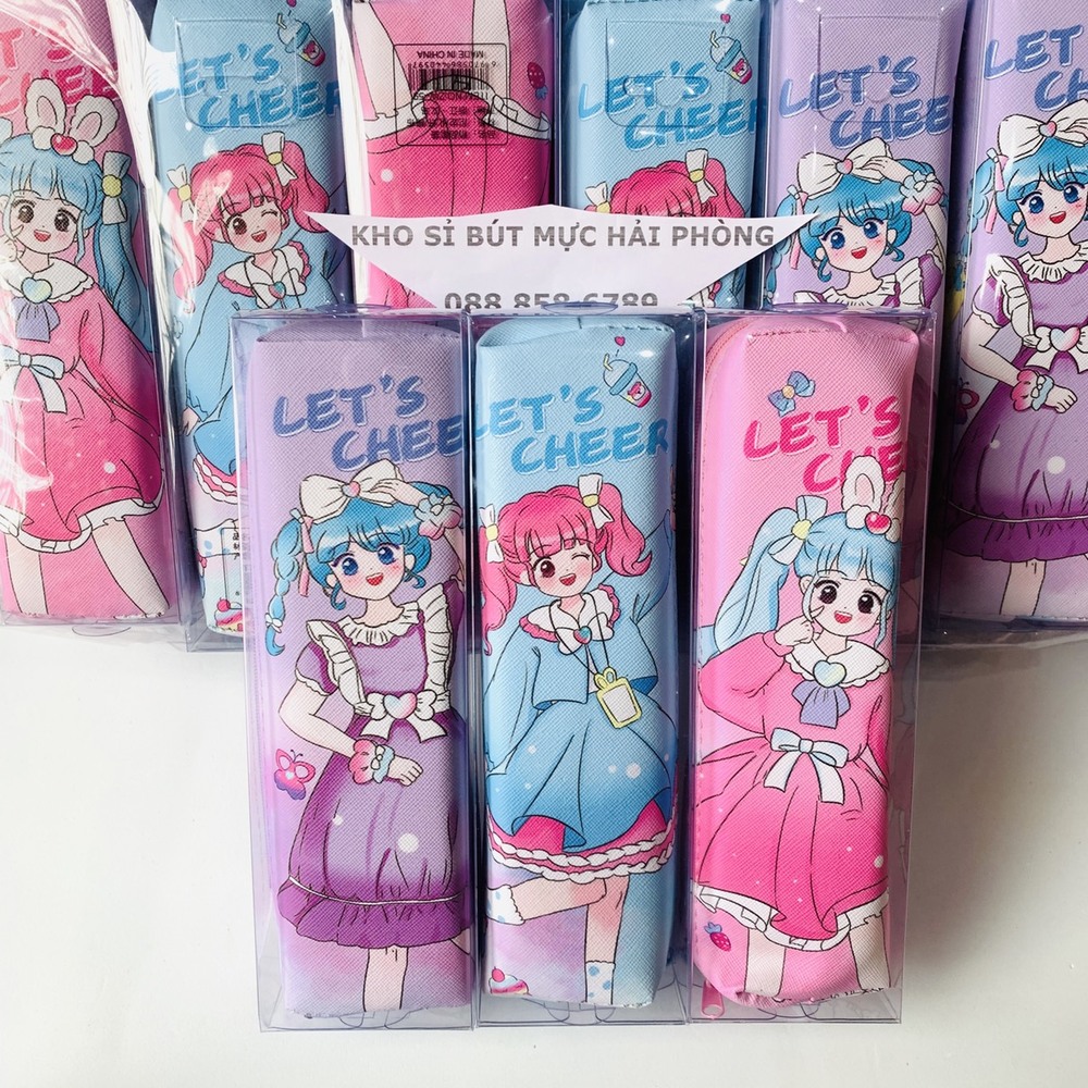 Ví đựng bút cho bé in hình bé gái đáng yêu 3D hoạt hình cực đẹp cực cute