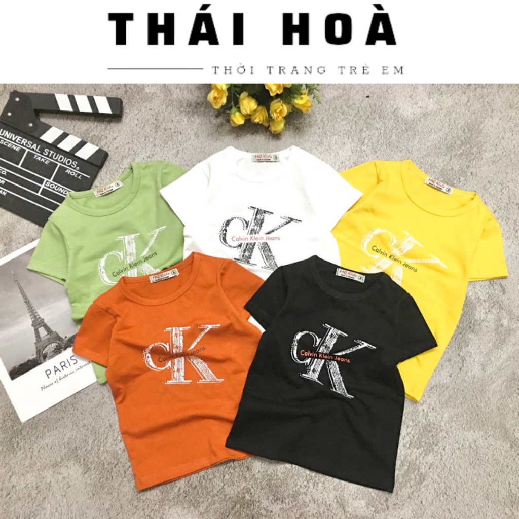 Áo thun cộc tay bé trai, bé gái siêu dễ thương từ 7-20kg chất liệu cotton 4 chiều mềm mịn