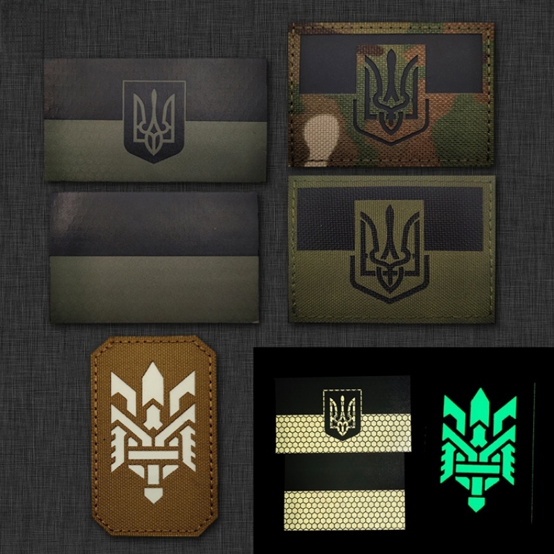 Ukraine Flag Ukrainian Armband IR Multicam Patch Hook Loop Badges Sticker Cloth Military Stripe Tactical Ukr Flag for Backpack