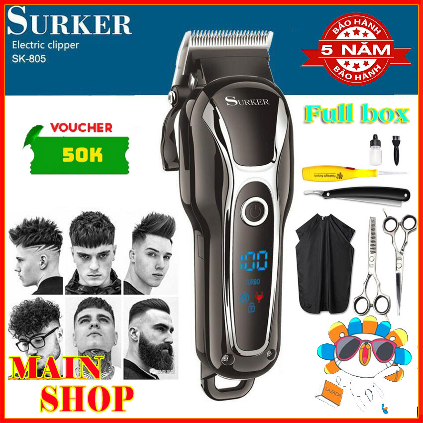 Tông đơ cắt tóc hớt tóc gia đình trẻ em không dây chuyên nghiệp suker 805