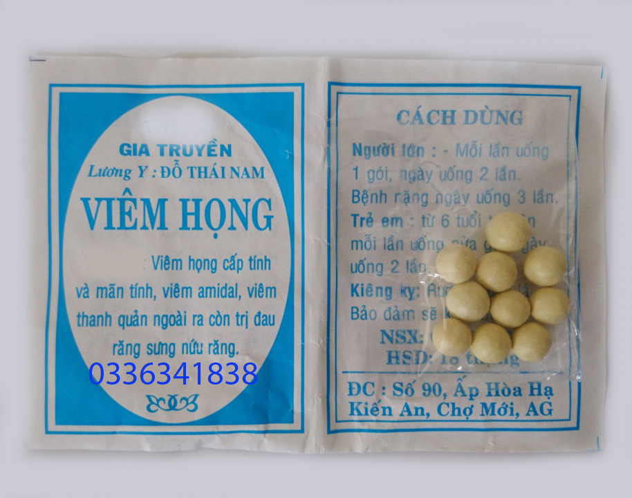 [Đông y-chính gốc] 50 Gói Viêm họng Đỗ Thái Nam (Dạng viên)
