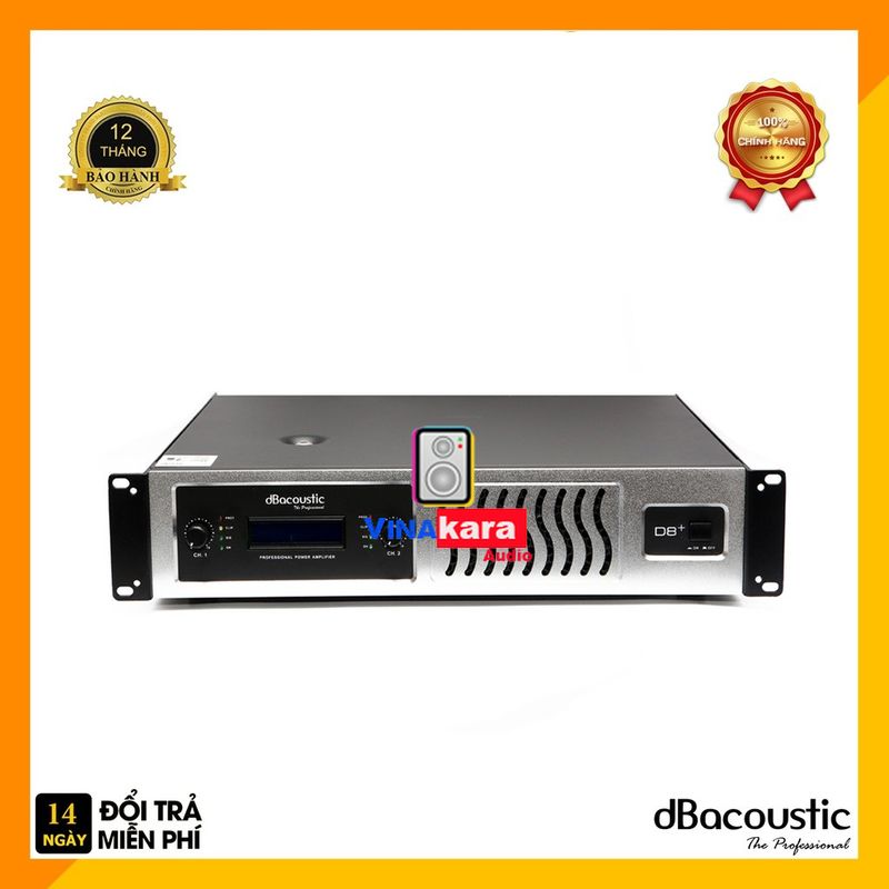 Đẩy dBacoustic D8 - 2 Kênh 800W/1 kênh công suất lớn đánh được 2 đôi loa 40 âm thanh lực + tặng 2 dây canon cao cấp