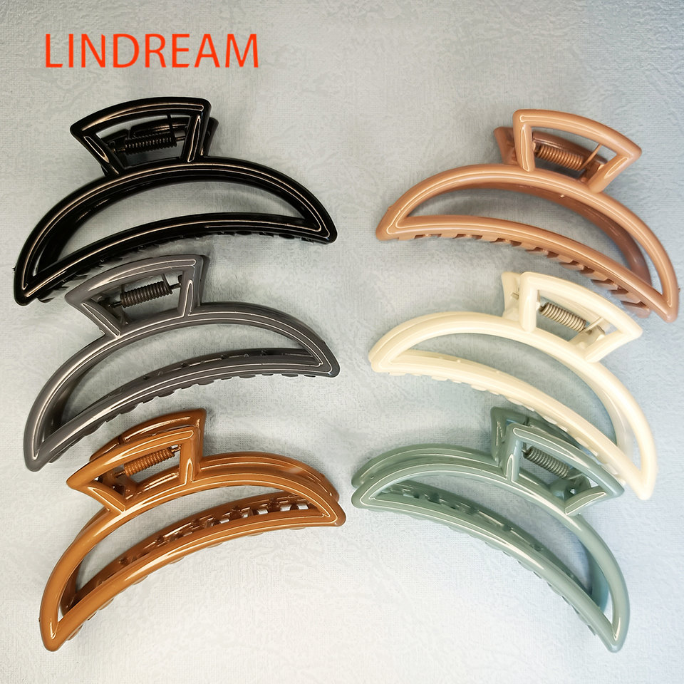 LINDREAM Kẹp tóc hình nửa vầng trăng đơn giản thời trang phong cách hàn quốc